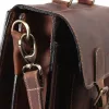 Monarchy Calvin sötétbarna férfi bőr pull-up dupla rekeszes aktatáska 36 × 25 cm
