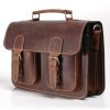Calvin férfi bőr pull-up dupla rekeszes aktatáska 36 x 25 cm