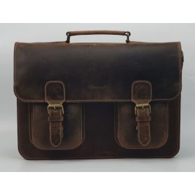 Diego férfi bőr pull-up dupla rekeszes aktatáska 40x28cm