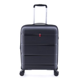   Gladiator Bionic keményfedeles fekete színű bővíthető bőrönd 55 cm