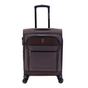   Gladiator Siroco barna puhafedeles, bővíthető kabinbőrönd 55 cm