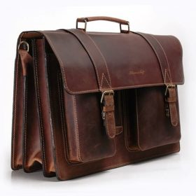   Monarchy "Javier" tripla rekeszes óriás férfi bőr aktatáska 42 x 29 cm.