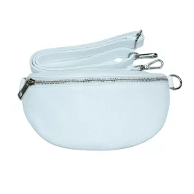   Maxmoda Aida olasz női fehér színű bőr övtáska, crossbody 22,5×14 cm