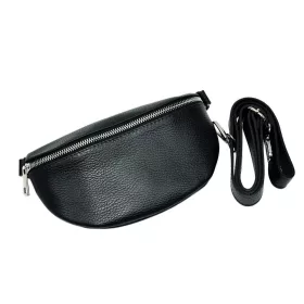  Maxmoda Aida olasz női fekete színű bőr övtáska, crossbody 22,5×14 cm