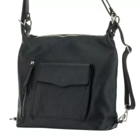   Maxmoda Anaelle olasz női fekete bőr válltáska, kézitáska