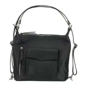   Maxmoda Anaelle olasz női fekete bőr válltáska, kézitáska