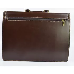   Maxmoda olasz dupla rekeszes sötétbarna férfi bőr aktatáska 40 x 29 cm.