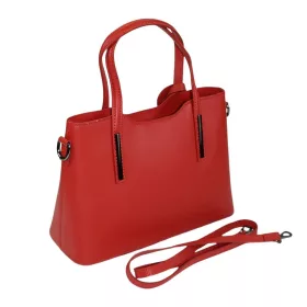   Maxmoda Cameo olasz női piros bőr kézitáska vállpánttal 31,5x21,5 cm