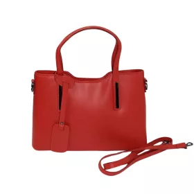   Maxmoda Cameo olasz női piros bőr kézitáska vállpánttal 31,5x21,5 cm