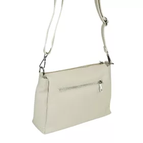   Maxmoda Cara kisméretű, női bézs színű bőr kézitáska, válltáska 27 × 17,5 cm