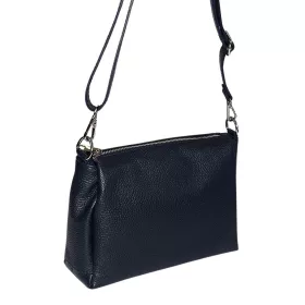   Maxmoda Cara kisméretű, női sötétkék színű bőr kézitáska, válltáska 27 × 17,5 cm