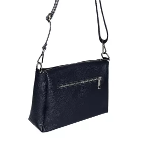   Maxmoda Cara kisméretű, női sötétkék színű bőr kézitáska, válltáska 27 × 17,5 cm