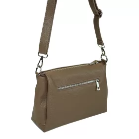   Maxmoda Cara kisméretű, női taupe színű bőr kézitáska, válltáska 27 × 17,5 cm
