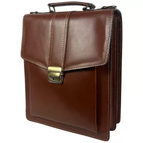   Maxmoda férfi olasz konyak marhabőr oldaltáska 26 x 31 cm.