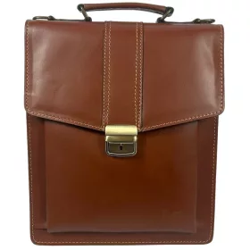   Maxmoda férfi olasz konyak marhabőr oldaltáska 26 x 31 cm.