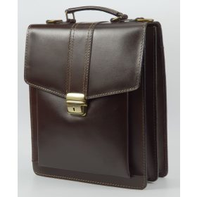   Maxmoda férfi olasz sötétbarna marhabőr oldaltáska 26 x 31 cm.