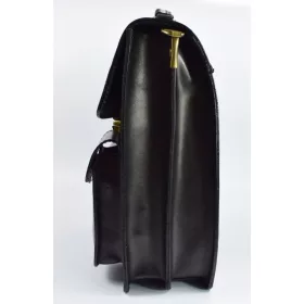   Maxmoda férfi olasz fekete marhabőr oldaltáska 24,5 x 33,5 cm.