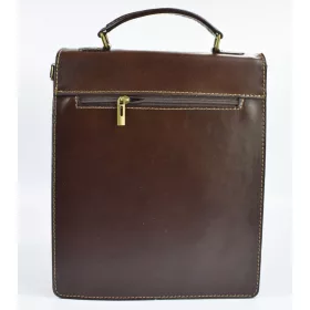   Maxmoda férfi olasz sötétbarna marhabőr oldaltáska 24,5 x 33,5 cm.