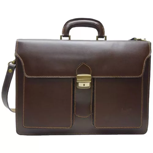 Maxmoda olasz dupla rekeszes két zsebes férfi bőr aktatáska 39 x 29 cm