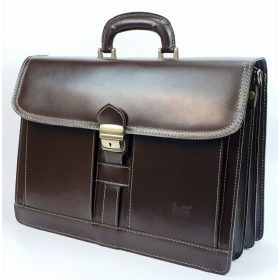   Maxmoda olasz tripla rekeszes vágott zsebes férfi bőr aktatáska 40 x 29 cm.