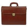 Maxmoda olasz tripla rekeszes világosbarna férfi bőr aktatáska 39 × 29 cm