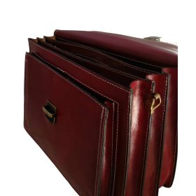   Maxmoda olasz tripla rekeszes barna férfi bőr aktatáska 40 x 29 cm.