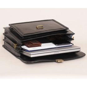   Maxmoda Lorenzo tripla rekeszes férfi olasz bőr aktatáska 39 × 29 cm