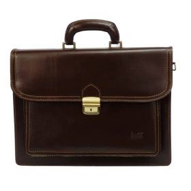   Maxmoda Roberto tripla rekeszes férfi olasz sötétbarna bőr aktatáska 38,5 × 29 cm