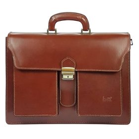   Maxmoda olasz tripla rekeszes két zsebes férfi bőr aktatáska 38 × 29 cm