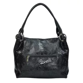 Maxmoda Camelia olasz női fekete kroko kézitáska , válltáska 
