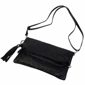   Maxmoda Lulu olasz női fekete nyomott mintás bőr válltáska