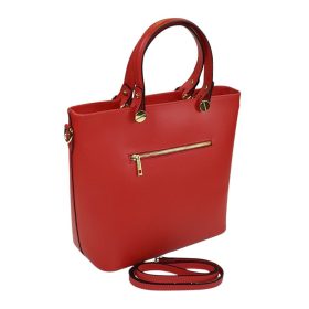   Maxmoda Agata olasz piros női bőr kézitáska vállpánttal 36 x 30 cm