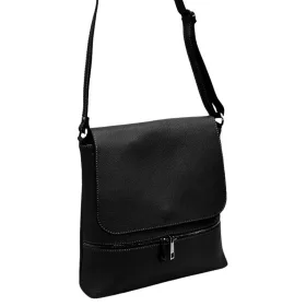   Maxmoda Bruna olasz fekete női, bőr válltáska, oldaltáska