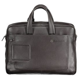   Piquadro luxus minőségű barna bőr fedélzeti laptoptáska, aktatáska 15" 46 x 32 cm