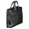 Piquadro luxus minőségű fekete bőr fedélzeti laptoptáska, aktatáska 15" 46 x 32 cm