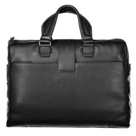   Piquadro luxus minőségű fekete férfi bőr aktatáska, laptoptáska 17"