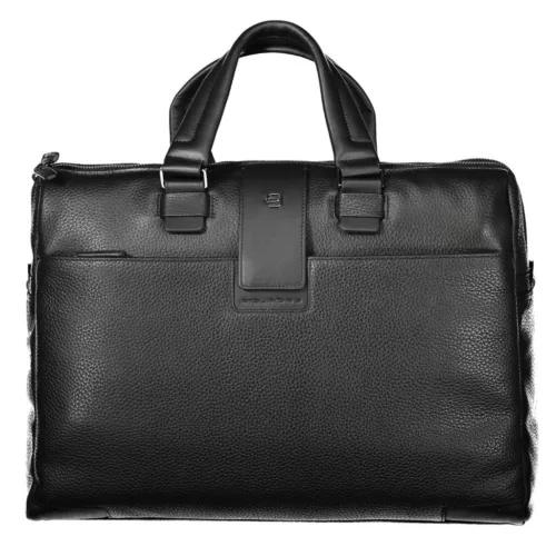 Piquadro luxus minőségű fekete férfi bőr aktatáska, laptoptáska 17"