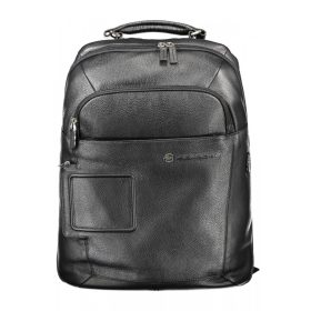 Piquadro fekete férfi bőr hátizsák 13 x 45 x 31 cm