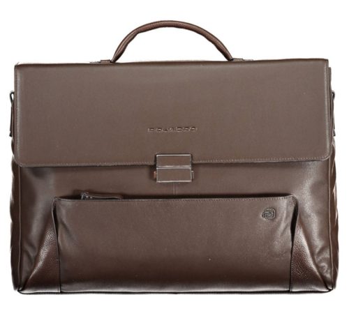 Piquadro luxus minőségű barna bőr aktatáska, laptoptartóval 15,6" 41 x 31 cm