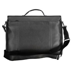   Piquadro luxus minőségű fekete bőr aktatáska, laptoptartóval 15,6" 41 x 31 cm