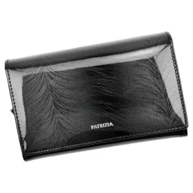   Patrizia női, mintás sötétszürke bőr pénztárca, RFID 15 × 9,5 cm