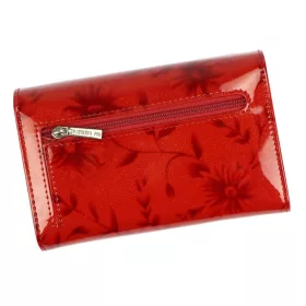   Patrizia női virágmintás piros lakkbőr pénztárca 15 × 9,5 cm
