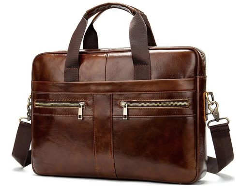 Gregorio barna bőr aktatáska, laptoptáska 15.6"  27 × 39 × 7 cm