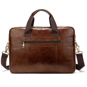   Gregorio barna bőr aktatáska, laptoptáska 15.6"  27 × 39 × 7 cm