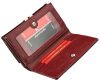 Pierre Cardin női lakkbőr pénztárca, piros, levélmintás, 14,5 × 8,5 cm 