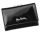 Pierre Cardin női lakkbőr pénztárca, fekete, levélmintás, 12,5 × 8 cm 