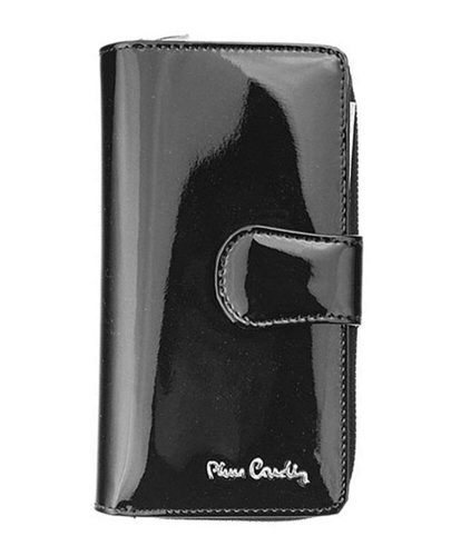 Pierre Cardin fekete, női bőr pénztárca 9,5 × 17 cm 