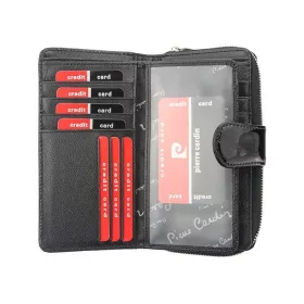 Pierre Cardin kék, női bőr pénztárca 9,5 × 17 cm