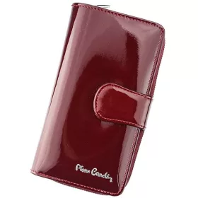 Pierre Cardin piros, női bőr pénztárca 9,5 × 17 cm