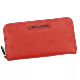Pierre Cardin női bőr pénztárca, piros 19 × 10 cm